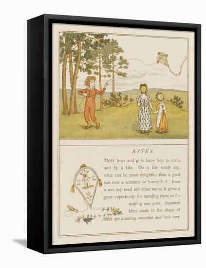 Children Flying a Kite-Kate Greenaway-Framed Stretched Canvas