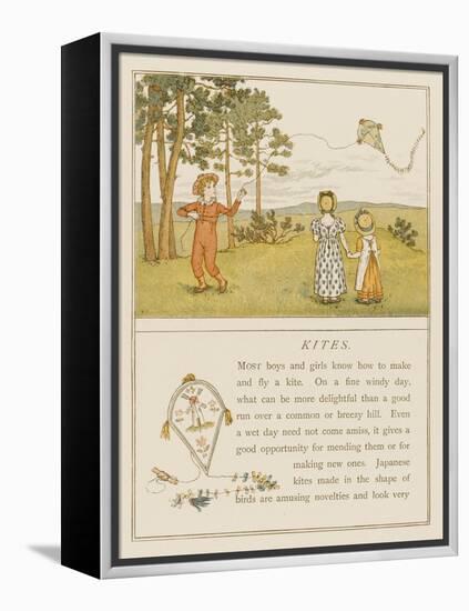 Children Flying a Kite-Kate Greenaway-Framed Stretched Canvas