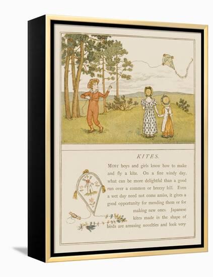 Children Flying a Kite-Kate Greenaway-Framed Stretched Canvas