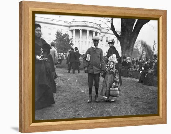 Children Holding Hands at White House Easter Egg Roll-Frances Benjamin Johnston-Framed Premier Image Canvas