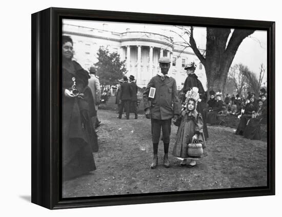 Children Holding Hands at White House Easter Egg Roll-Frances Benjamin Johnston-Framed Premier Image Canvas