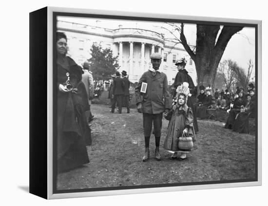 Children Holding Hands at White House Easter Egg Roll-Frances Benjamin Johnston-Framed Premier Image Canvas