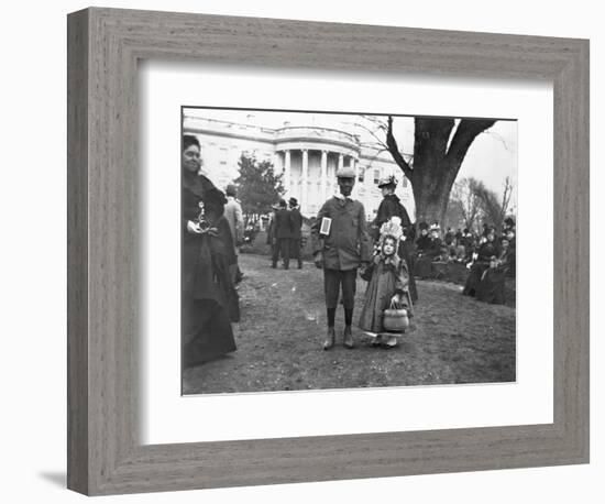 Children Holding Hands at White House Easter Egg Roll-Frances Benjamin Johnston-Framed Photographic Print