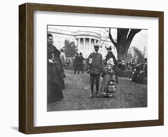 Children Holding Hands at White House Easter Egg Roll-Frances Benjamin Johnston-Framed Photographic Print