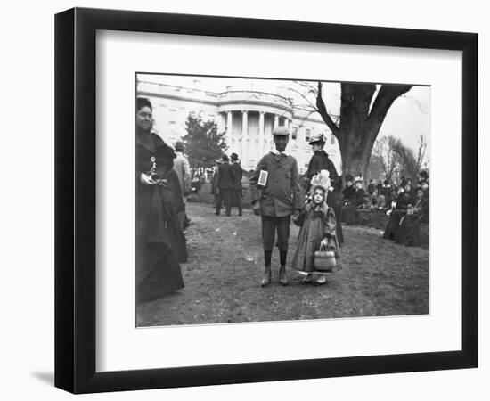 Children Holding Hands at White House Easter Egg Roll-Frances Benjamin Johnston-Framed Photographic Print