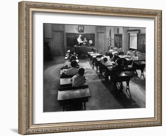 Children in a Class Room with a Teacher-null-Framed Photo