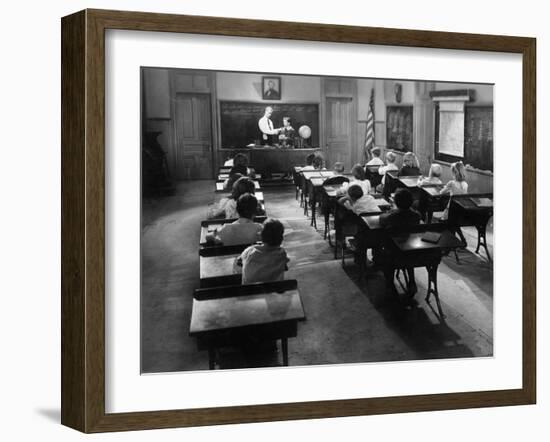 Children in a Class Room with a Teacher-null-Framed Photo