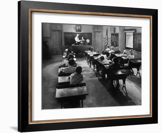Children in a Class Room with a Teacher-null-Framed Photo