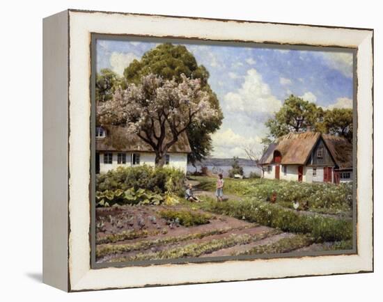 Children in a Farmyard, 1936-Peder Mork Monsted-Framed Premier Image Canvas