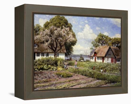 Children in a Farmyard, 1936-Peder Mork Monsted-Framed Premier Image Canvas