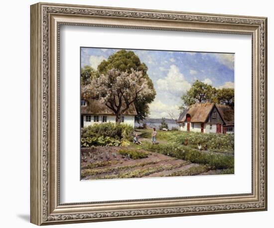 Children in a Farmyard, 1936-Peder Mork Monsted-Framed Giclee Print