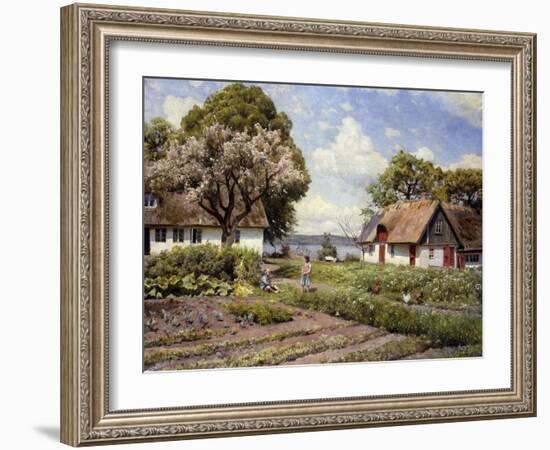 Children in a Farmyard, 1936-Peder Mork Monsted-Framed Giclee Print