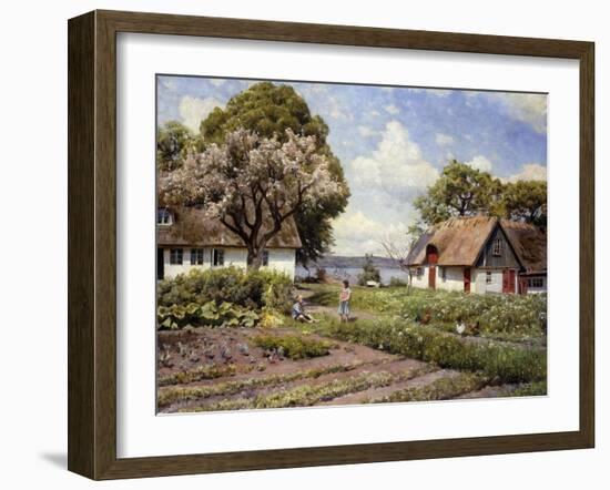 Children in a Farmyard, 1936-Peder Mork Monsted-Framed Giclee Print