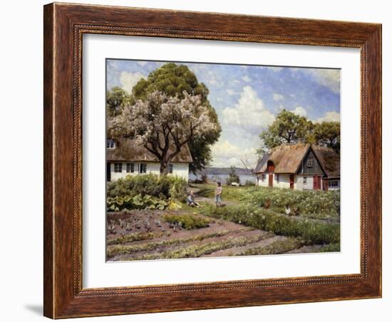 Children in a Farmyard, 1936-Peder Mork Monsted-Framed Giclee Print