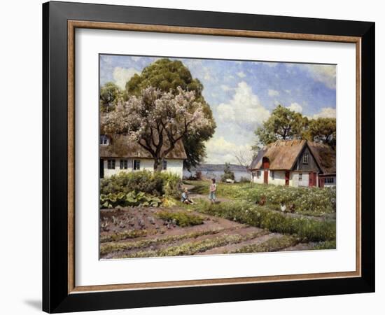 Children in a Farmyard, 1936-Peder Mork Monsted-Framed Giclee Print