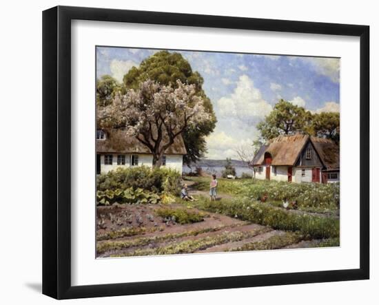 Children in a Farmyard, 1936-Peder Mork Monsted-Framed Giclee Print