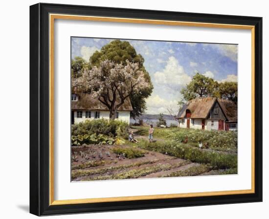 Children in a Farmyard, 1936-Peder Mork Monsted-Framed Giclee Print