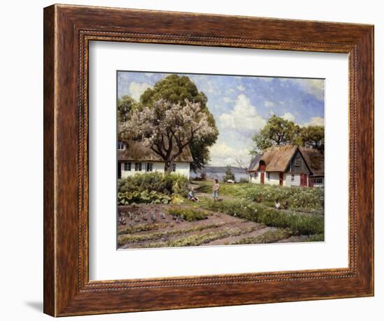 Children in a Farmyard-Peder Mork Monsted-Framed Giclee Print