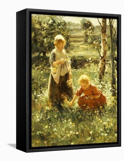 Children in a Field, 1911-Evert Pieters-Framed Premier Image Canvas