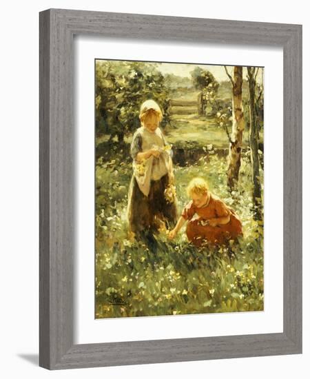 Children in a Field, 1911-Evert Pieters-Framed Giclee Print