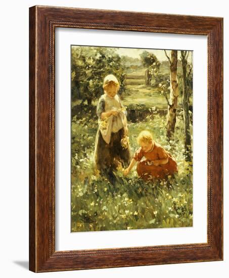 Children in a Field, 1911-Evert Pieters-Framed Giclee Print