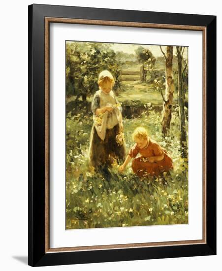 Children in a Field, 1911-Evert Pieters-Framed Giclee Print