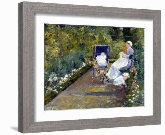 Children in a Garden (The Nurse)-Mary Cassatt-Framed Giclee Print