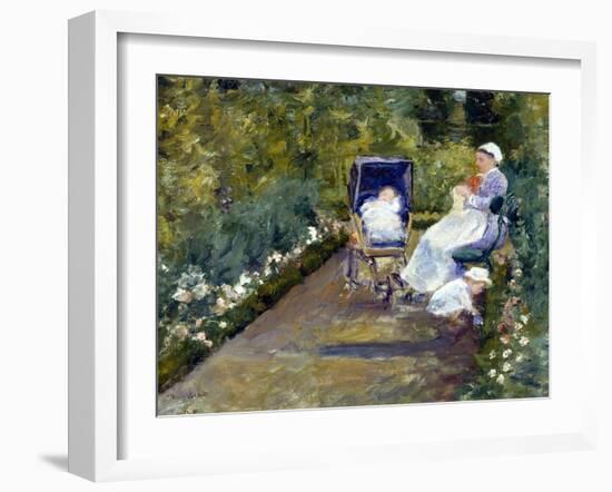 Children in a Garden (The Nurse)-Mary Cassatt-Framed Giclee Print