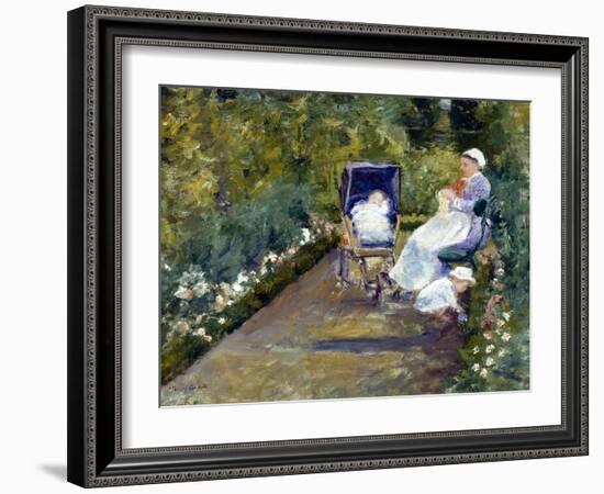 Children in a Garden (The Nurse)-Mary Cassatt-Framed Giclee Print