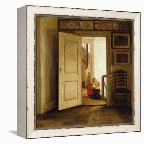 Children in an Interior-Carl Holsoe-Framed Premier Image Canvas