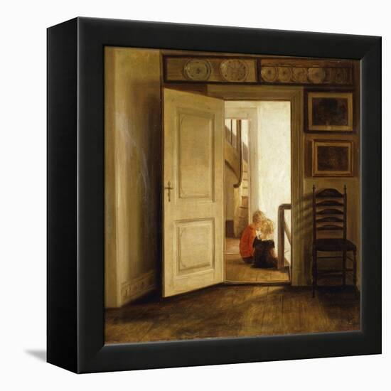 Children in an Interior-Carl Holsoe-Framed Premier Image Canvas