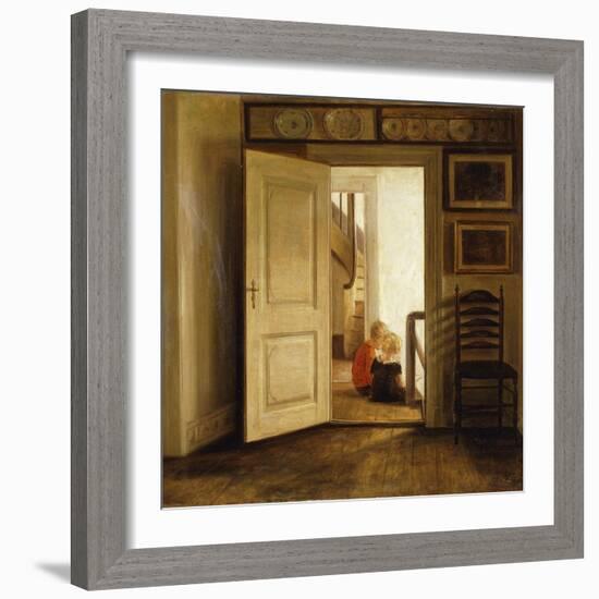 Children in an Interior-Carl Holsoe-Framed Giclee Print