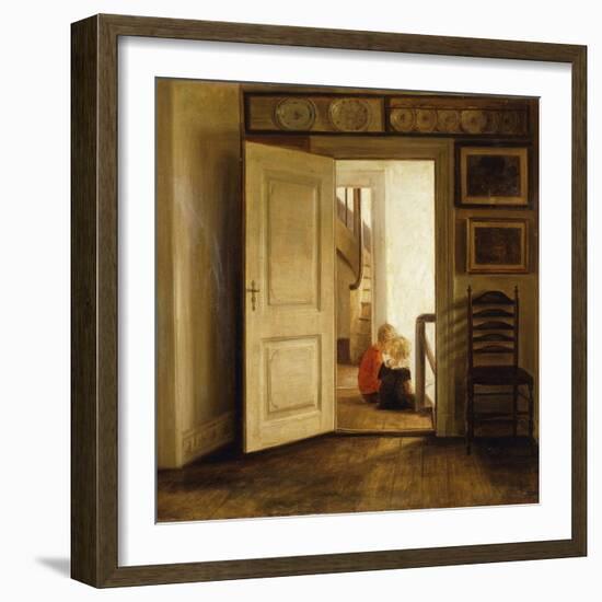 Children in an Interior-Carl Holsoe-Framed Giclee Print