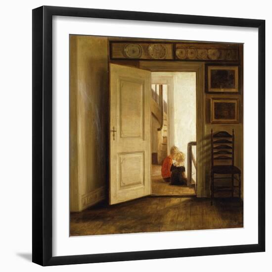 Children in an Interior-Carl Holsoe-Framed Giclee Print