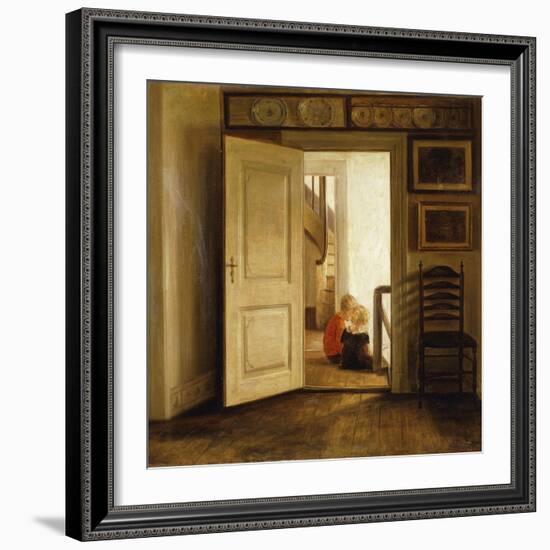 Children in an Interior-Carl Holsoe-Framed Giclee Print