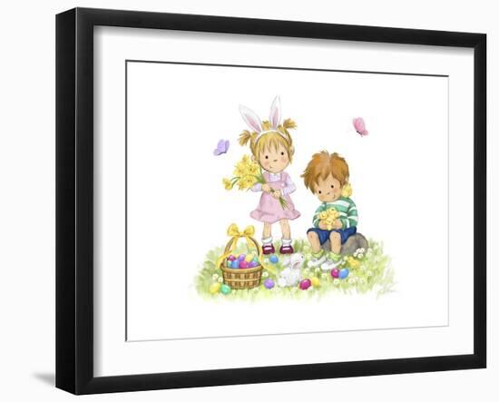 Children in April-MAKIKO-Framed Giclee Print