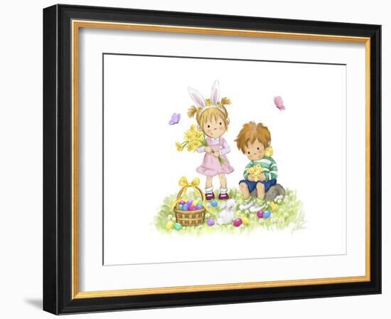 Children in April-MAKIKO-Framed Giclee Print