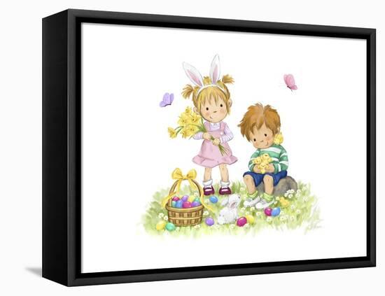 Children in April-MAKIKO-Framed Premier Image Canvas