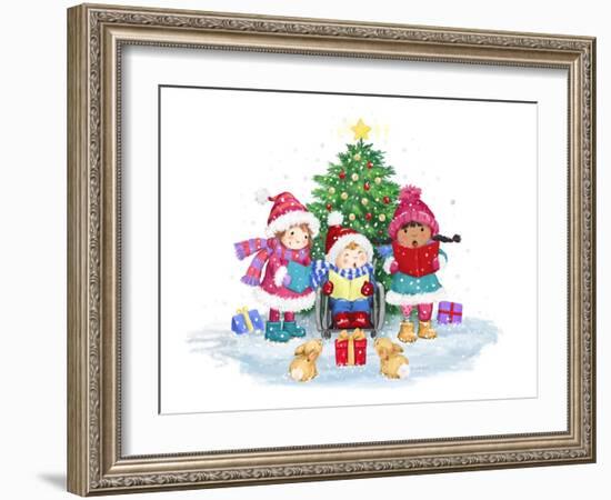 Children in December-MAKIKO-Framed Giclee Print