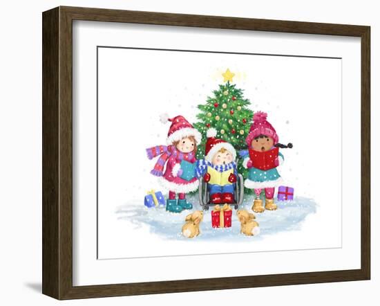 Children in December-MAKIKO-Framed Giclee Print