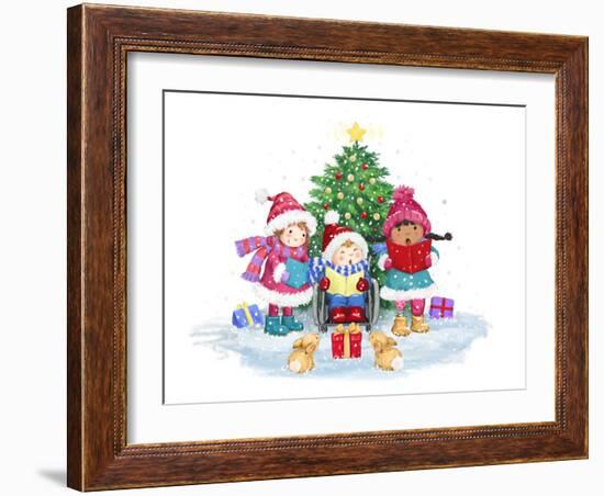 Children in December-MAKIKO-Framed Giclee Print