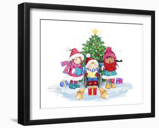 Children in December-MAKIKO-Framed Giclee Print