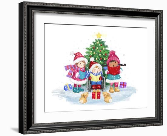 Children in December-MAKIKO-Framed Giclee Print