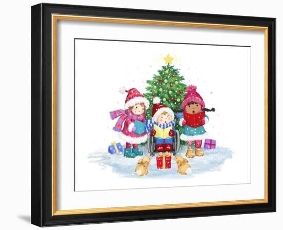 Children in December-MAKIKO-Framed Giclee Print