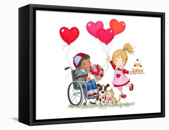 Children in February-MAKIKO-Framed Premier Image Canvas