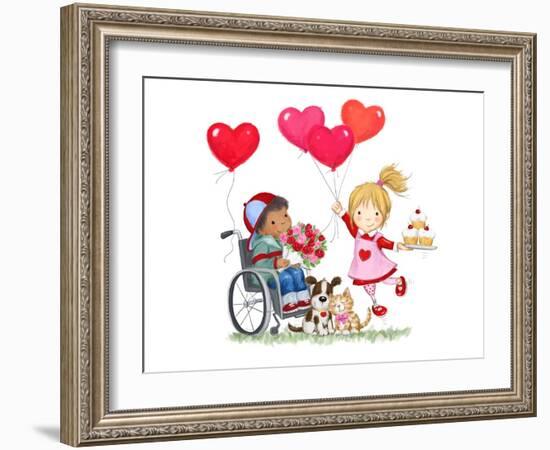 Children in February-MAKIKO-Framed Giclee Print