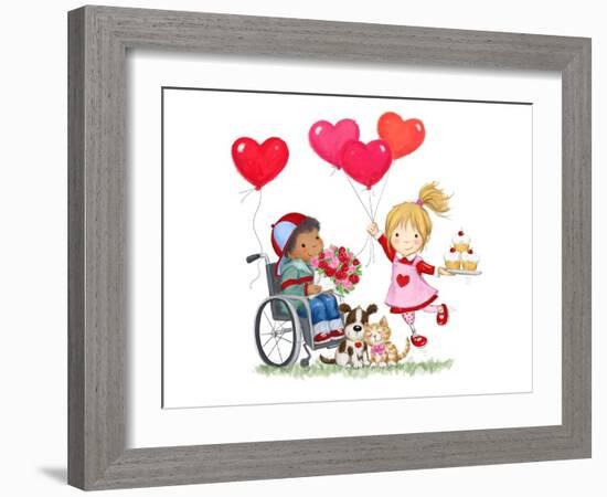 Children in February-MAKIKO-Framed Giclee Print