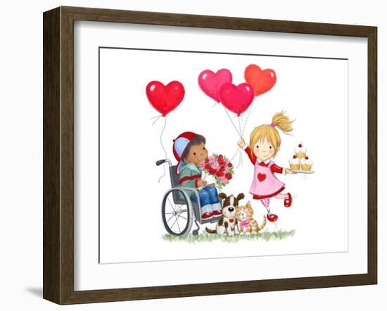 Children in February-MAKIKO-Framed Giclee Print