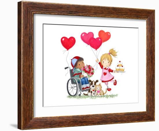 Children in February-MAKIKO-Framed Giclee Print