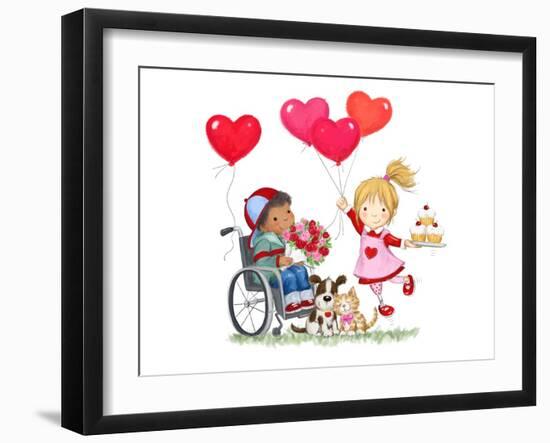 Children in February-MAKIKO-Framed Giclee Print